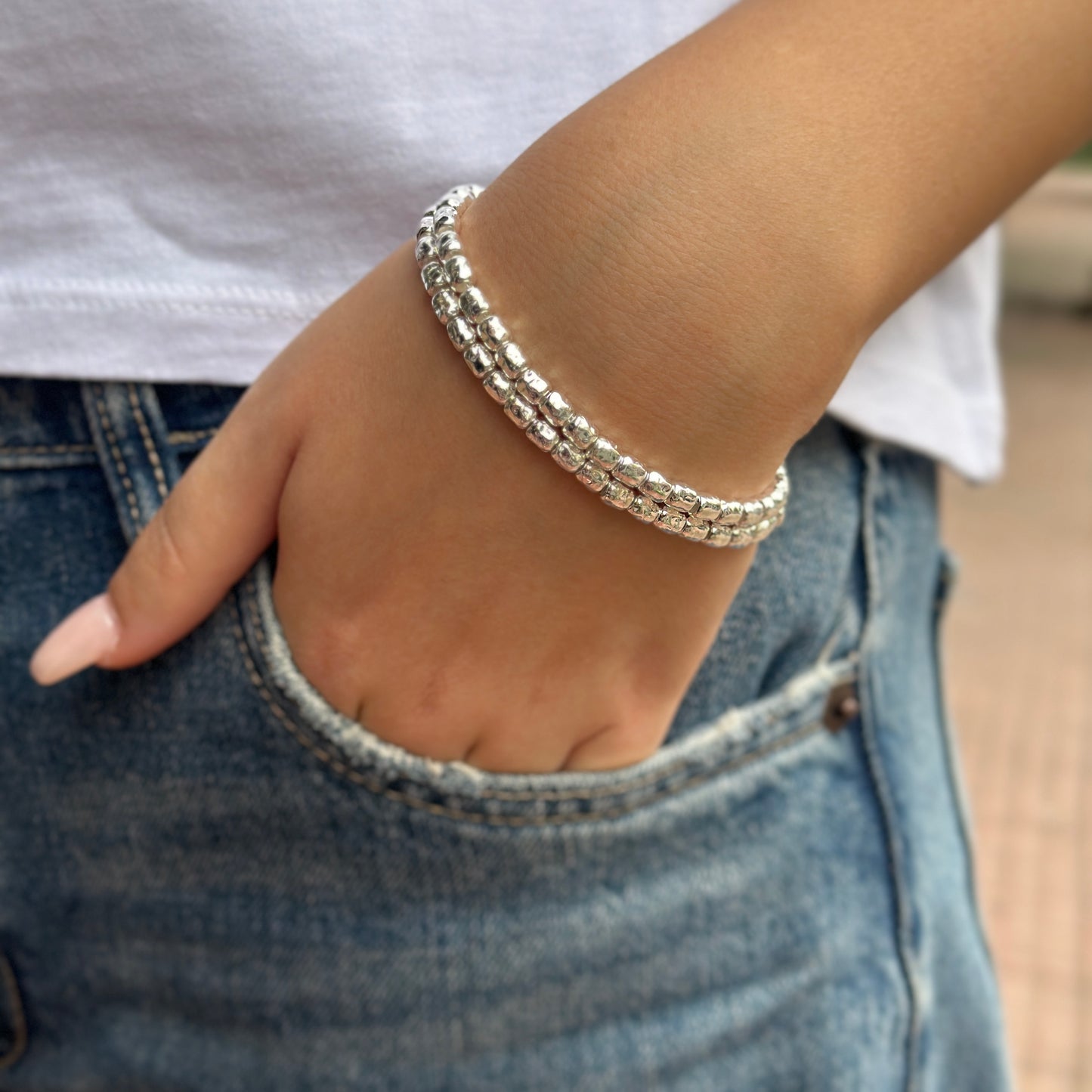 Bracciale Tubo Martellato