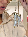 Collana Corno Bianco Perlato Grande