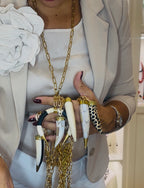 Collana Corno Bianco Perlato