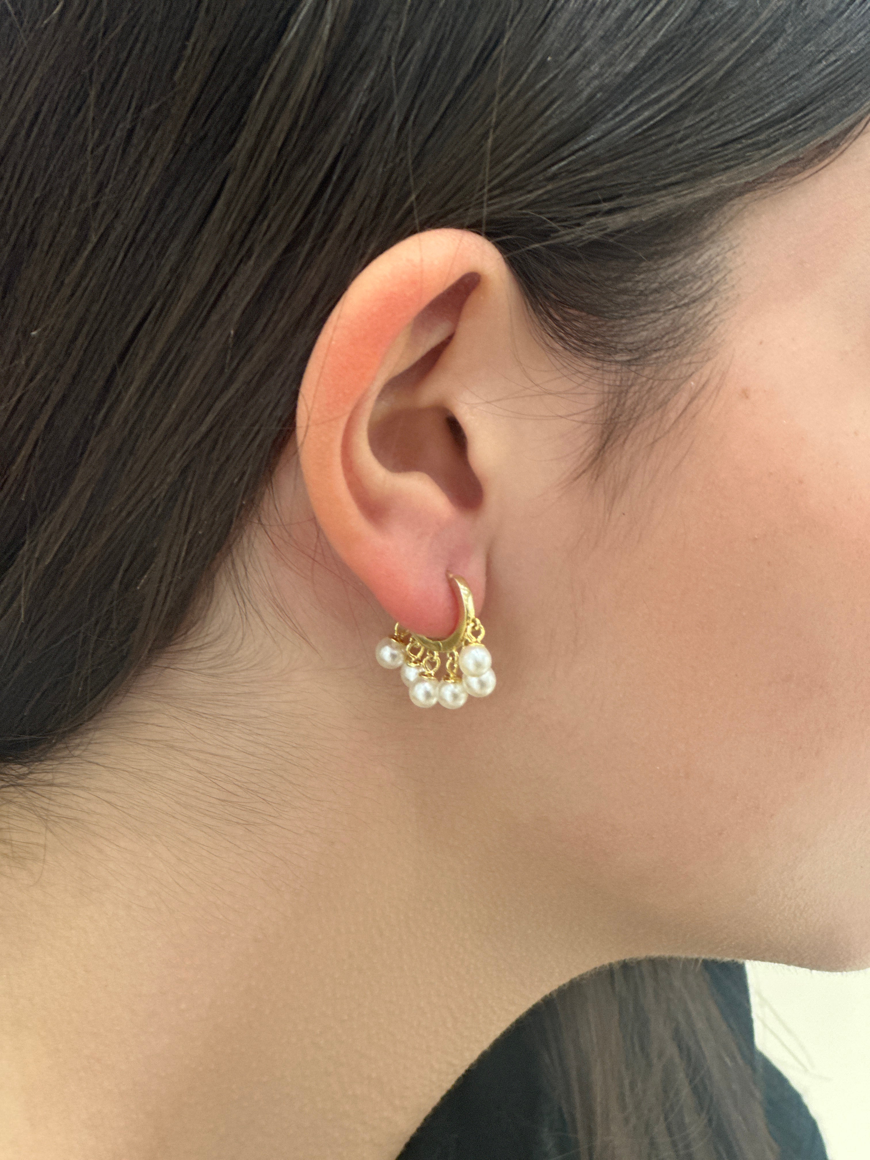 Orecchini Cerchietto Perle Pendenti