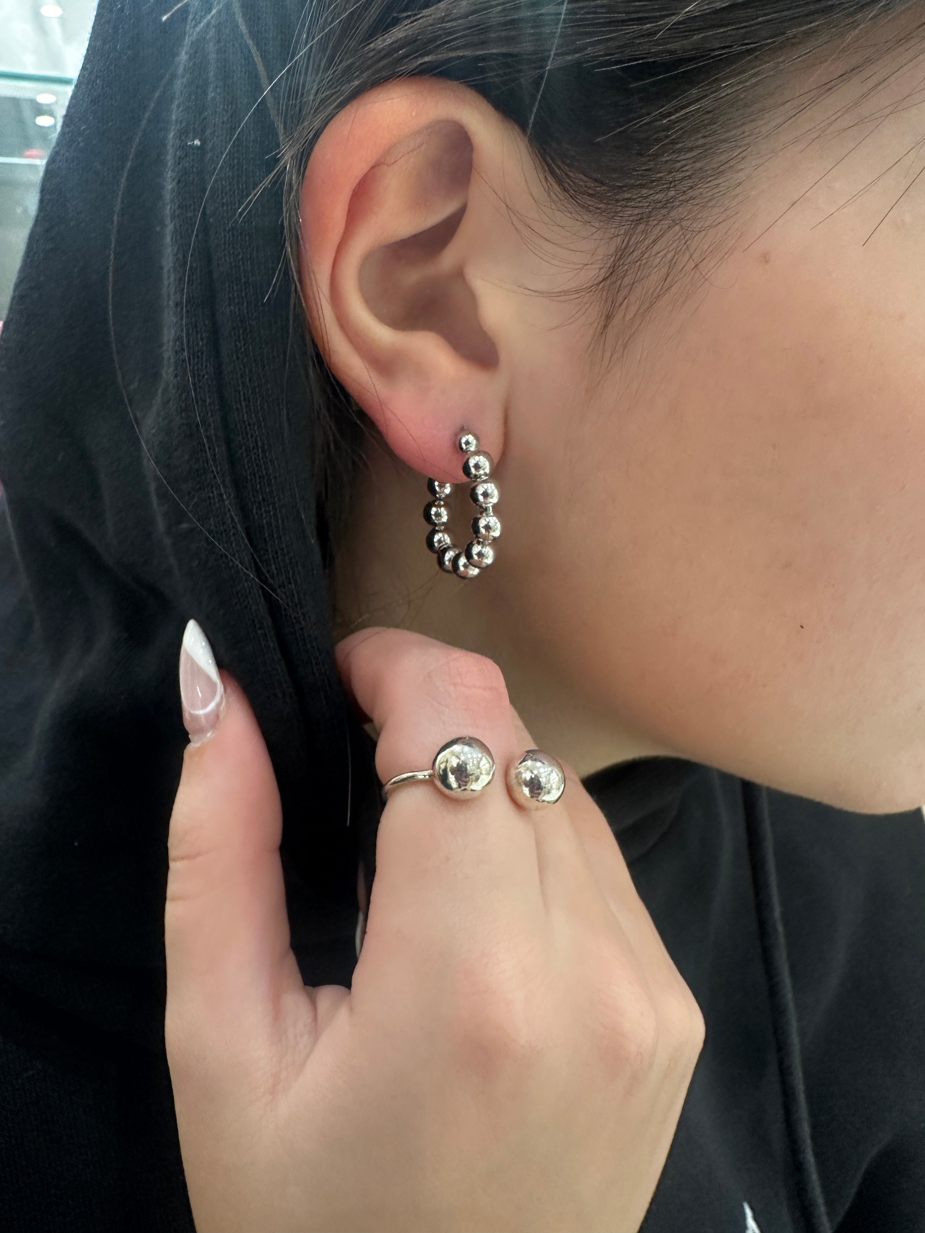 Orecchini Cerchio Palline