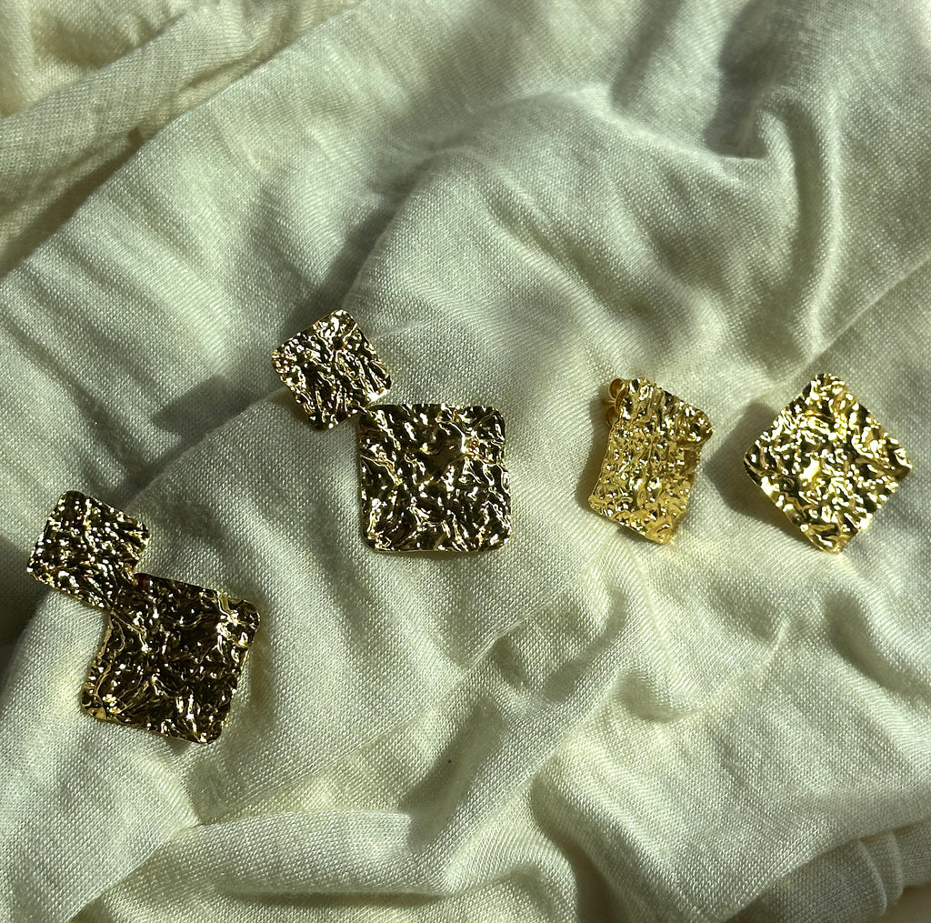 Orecchini Piatti Martellati