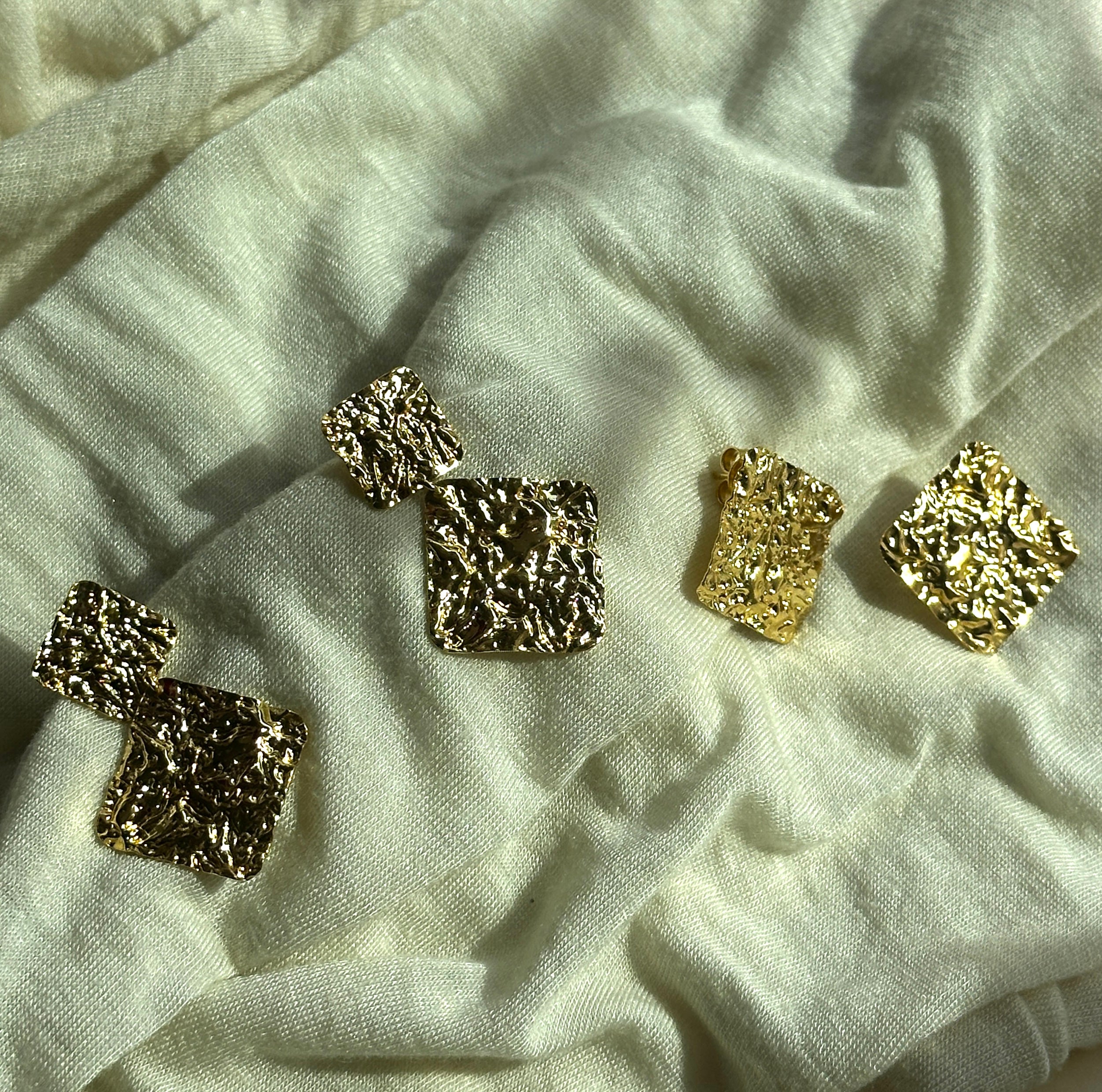 Orecchini Piatti Martellati