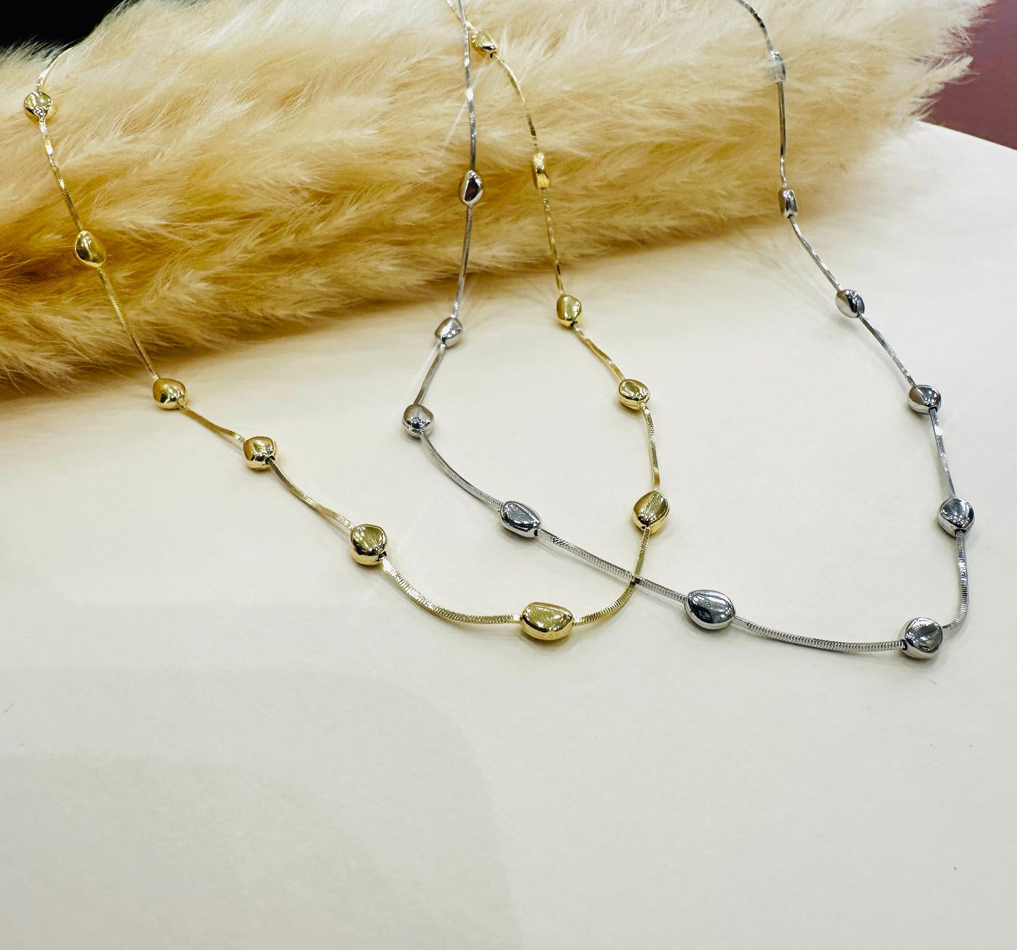 Collana con Pepite Lisce Girocollo