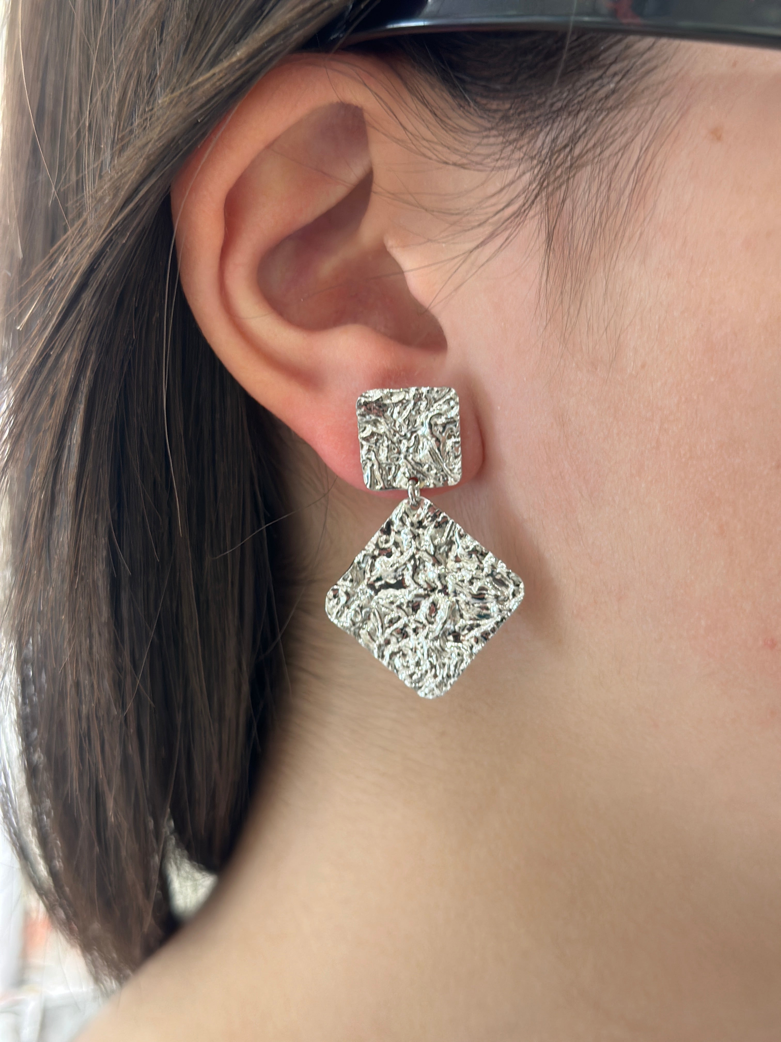 Orecchini Piatti Martellati