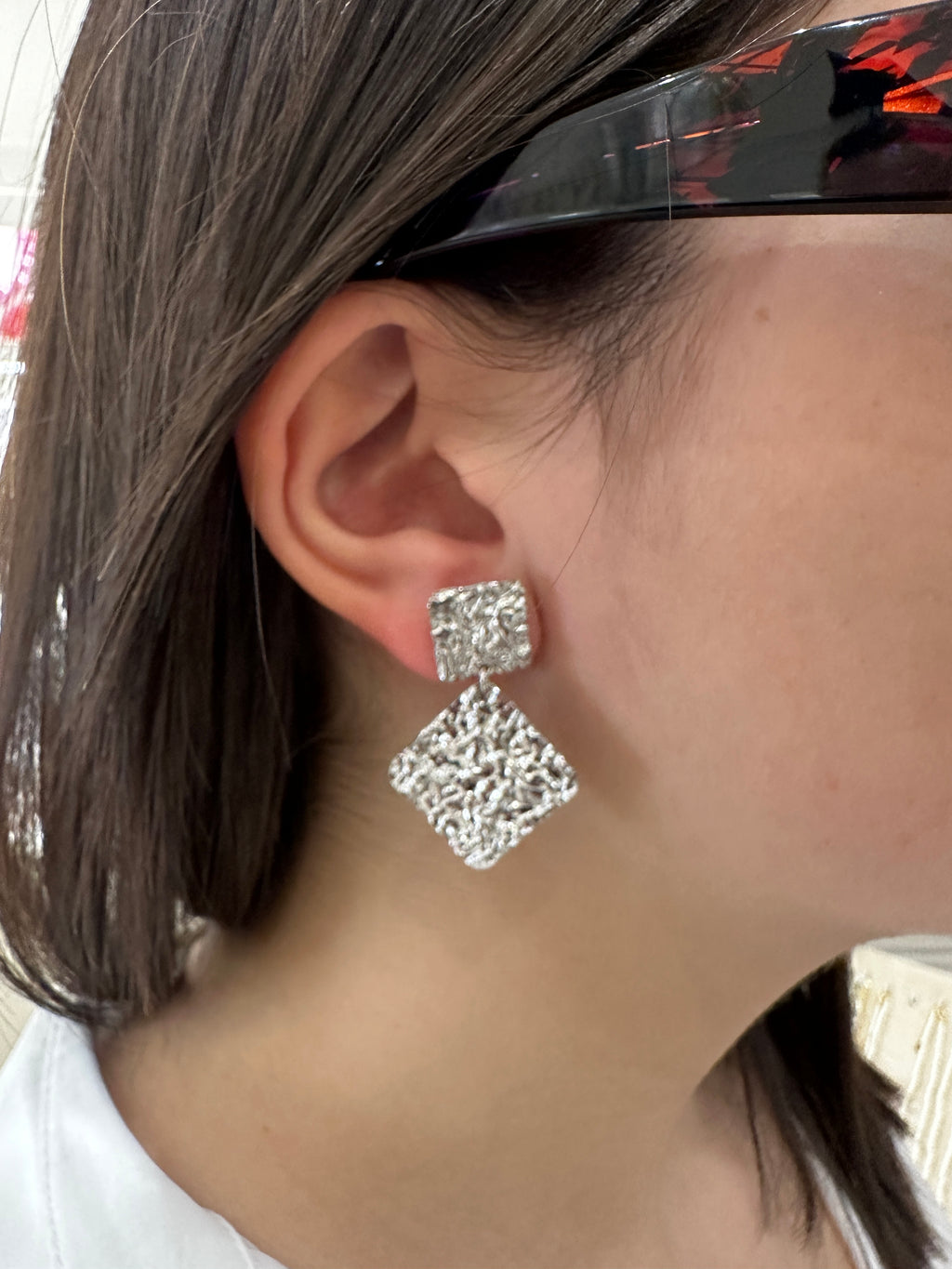 Orecchini Piatti Martellati