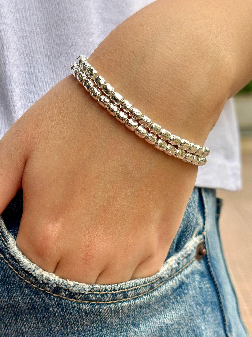Bracciale Tubo Martellato