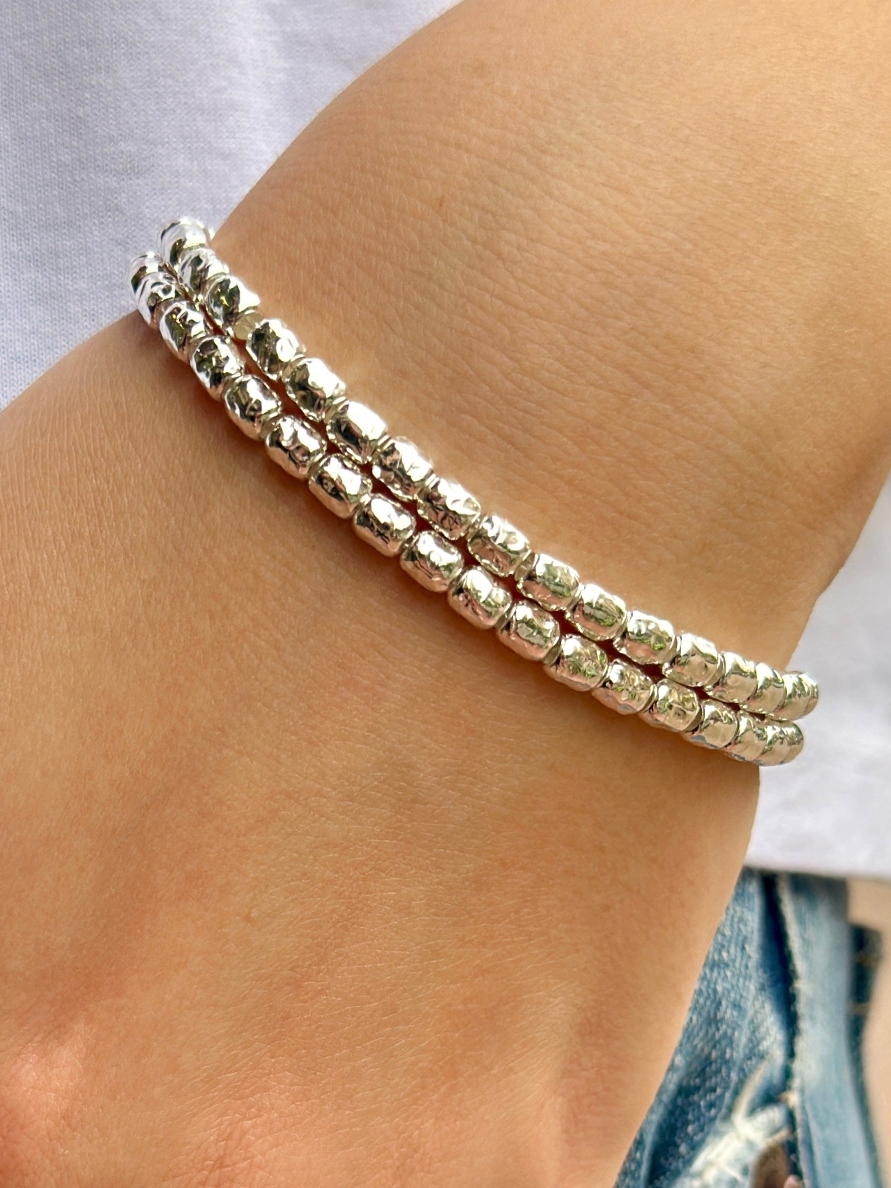 Bracciale Tubo Martellato Mini