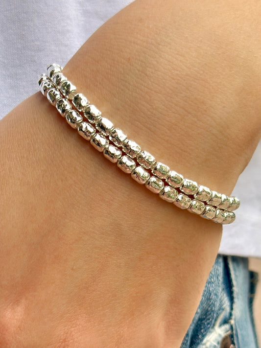 Bracciale Tubo Martellato Mini