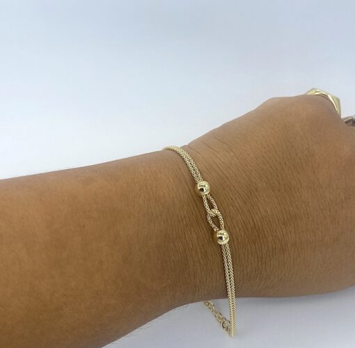 bracciale doppio puntellato dorato