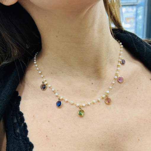 Collana perle multicolor