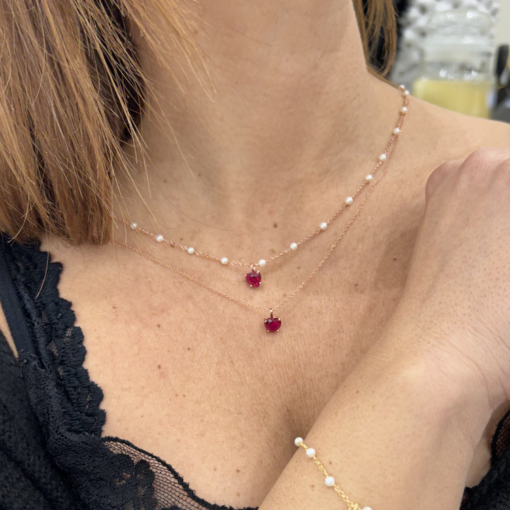 Collana cuore rosso