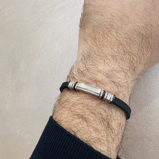 Bracciale uomo caucciù e piastra